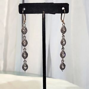 Artisan Crystal Filigree Drop Earrings
